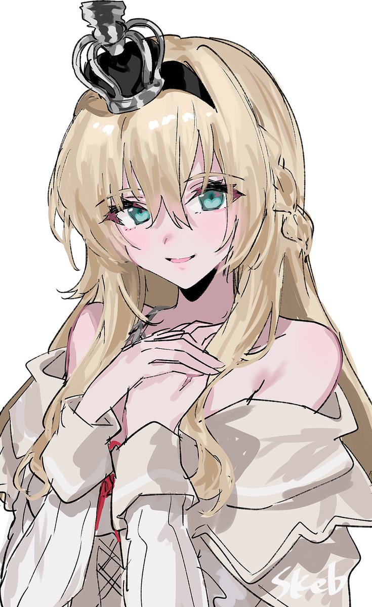 mm__emuemu_'s tweet image. 昨日進水日だったようなので、過去にskebで描いたウォースパイトさん🌹