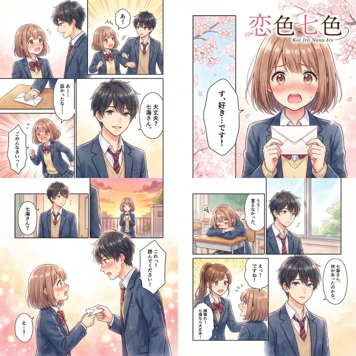 おおっ！ちょっと改良したら、表紙付き見開き4ページができた