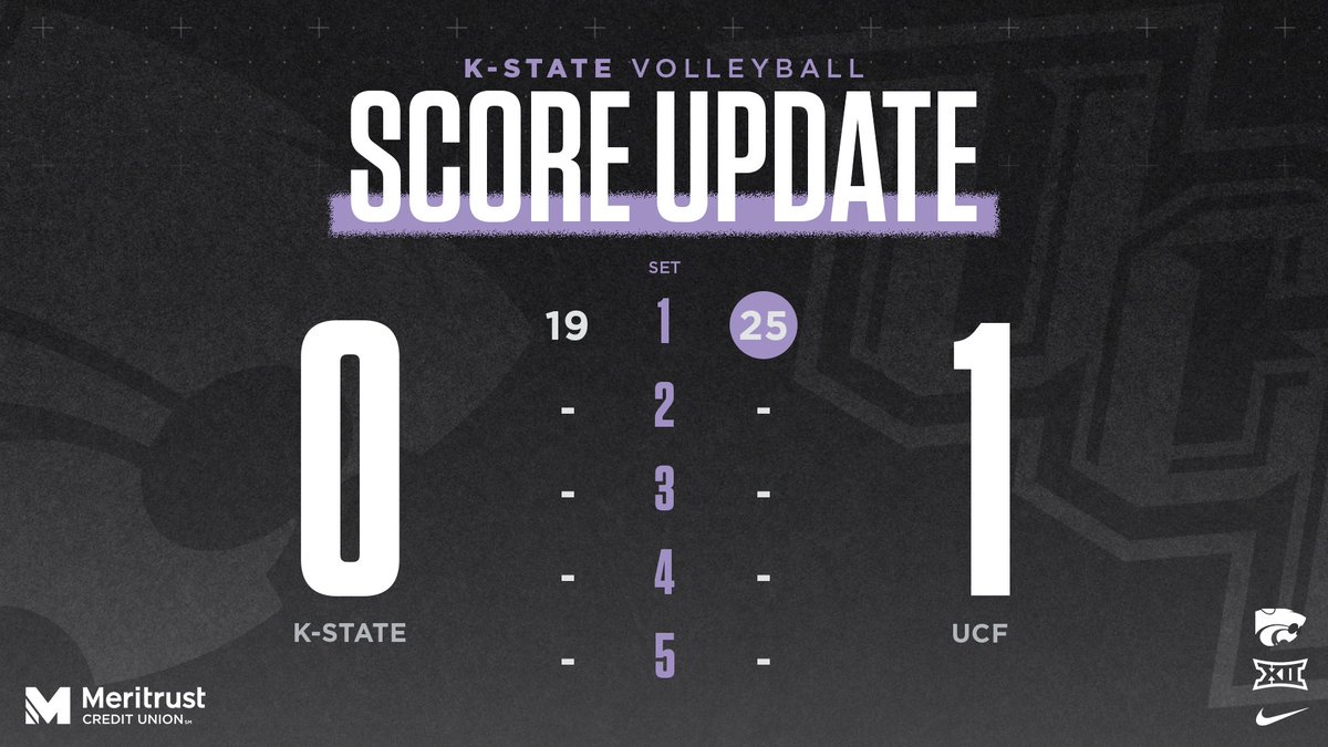 KStateVB's tweet image. Knights take set 1