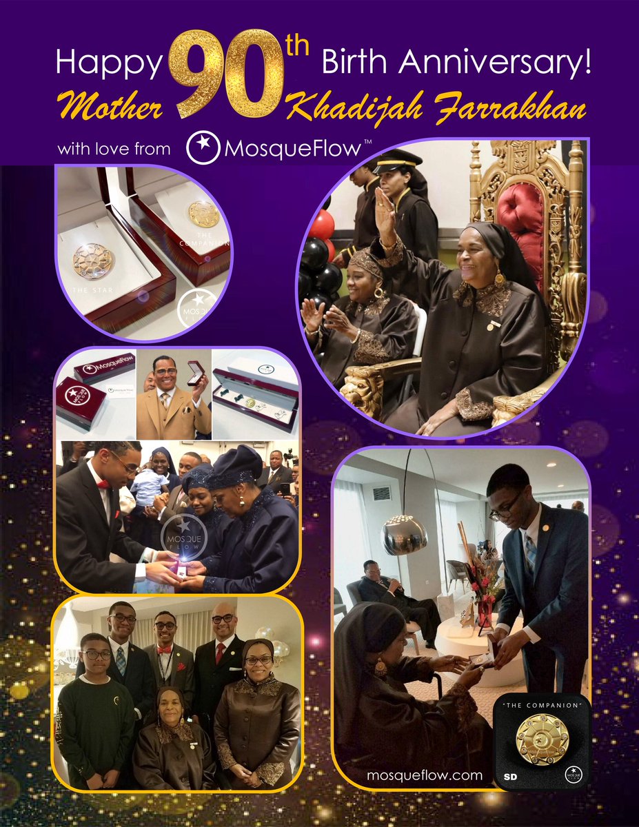 MosqueFlow's tweet image. 🎊🎉 Happy 90th Birth Anniversary, Mother Khadijah Farrakhan!! We’re honored to sponsor the Children’s Village at Saviours’ Day 2026! 🤍⭐️🌙🤲🏽