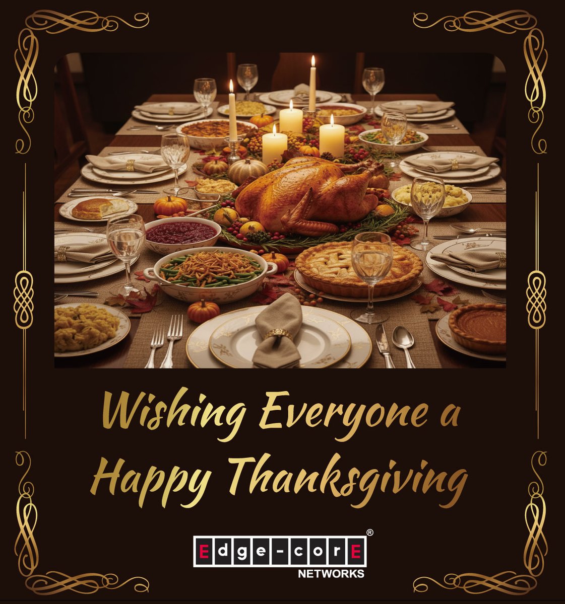EdgecoreNetwork's tweet image. The weather is getting colder, but your support warms our hearts. With deep gratitude for your long-lasting partnerships with #Edgecore, we wish you and your loved ones a Happy Thanksgiving!
👉 Let’s connect: na2.hubs.ly/H02bywK0 
#Thanksgiving2025 #ThankYou #EdgecoreNetworks