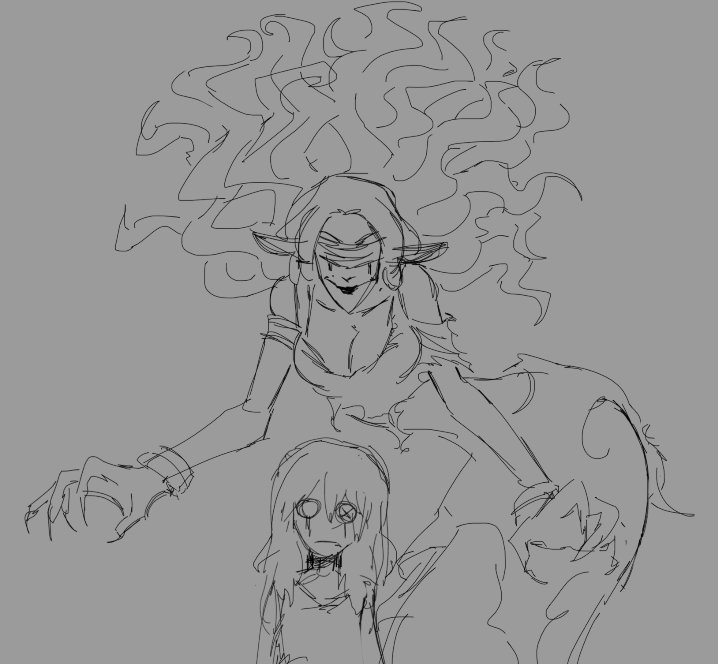 old sketch of beautiful snake lady #dreamwitch #idv