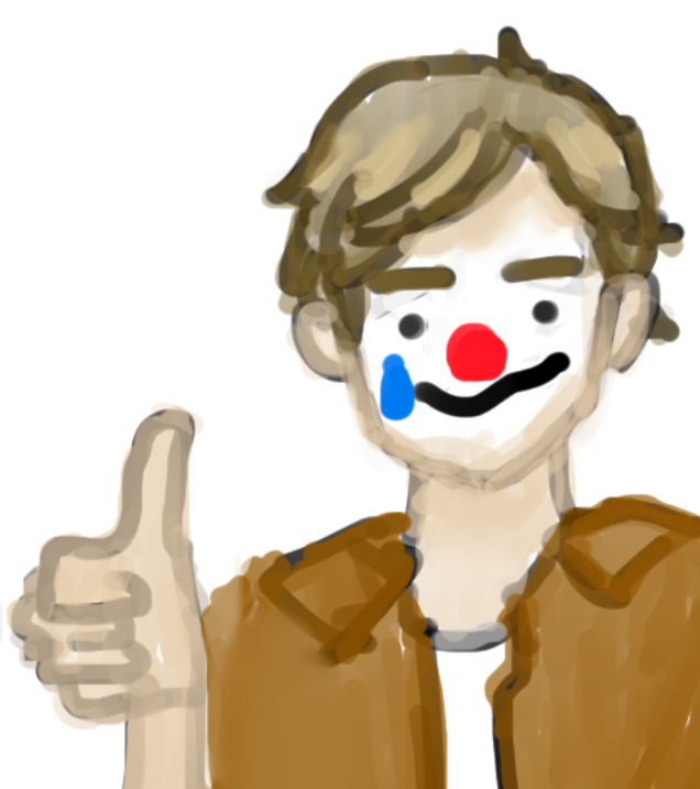 i finally drew something while dissociating from my animation project, all done ine one layer without references and out of pure mind empty mode

lowkey without his character design, quinn is really a rando dud lmao #quinnpix 

hope you're having a good break funny man 🤡🥲👍