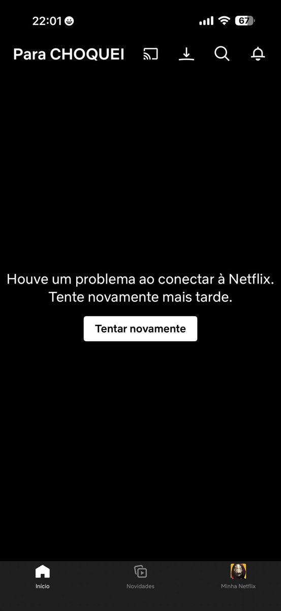 choquei's tweet image. 🚨AGORA: A Netflix caiu com os inúmeros acessos dos usuários para assistir a primeira parte da 5ª temporada de ‘Stranger Things’.