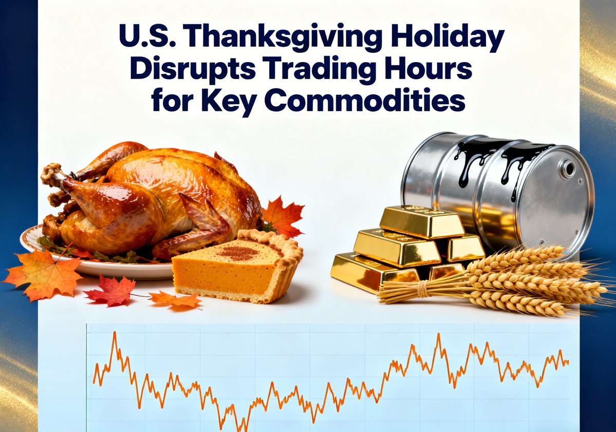 WindInfoUS's tweet image. U.S. Thanksgiving holiday closes CBOT/ICE today - grains, cotton, sugar paused. CME metals &amp;amp; WTI crude end early 03:30 Beijing time 28th; ICE Brent crude ends 02:30 Beijing time 28th.

#Commodities #MarketNews #CME