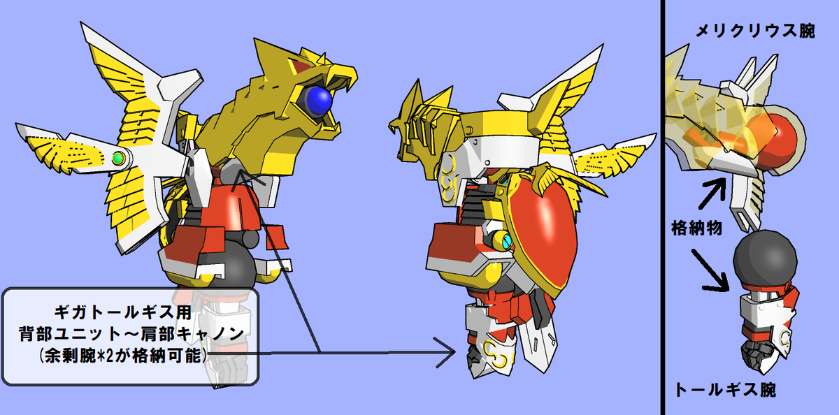 DivideTW's tweet image. ●爆水将&amp;amp;熾炎将_頭部可変問題(画像はメリクリウス)
主に頭部と脚部で停止してたギガトールギス問題。

頭部カバーを該当部品内に収めようってのが無理⇒サイズ変更+合体方法を変更する事で解決。
(カバーは25%くらい縮小しないと収まりませんし)

ここまで作って未完性ってのも流石に…
#SDガンダム