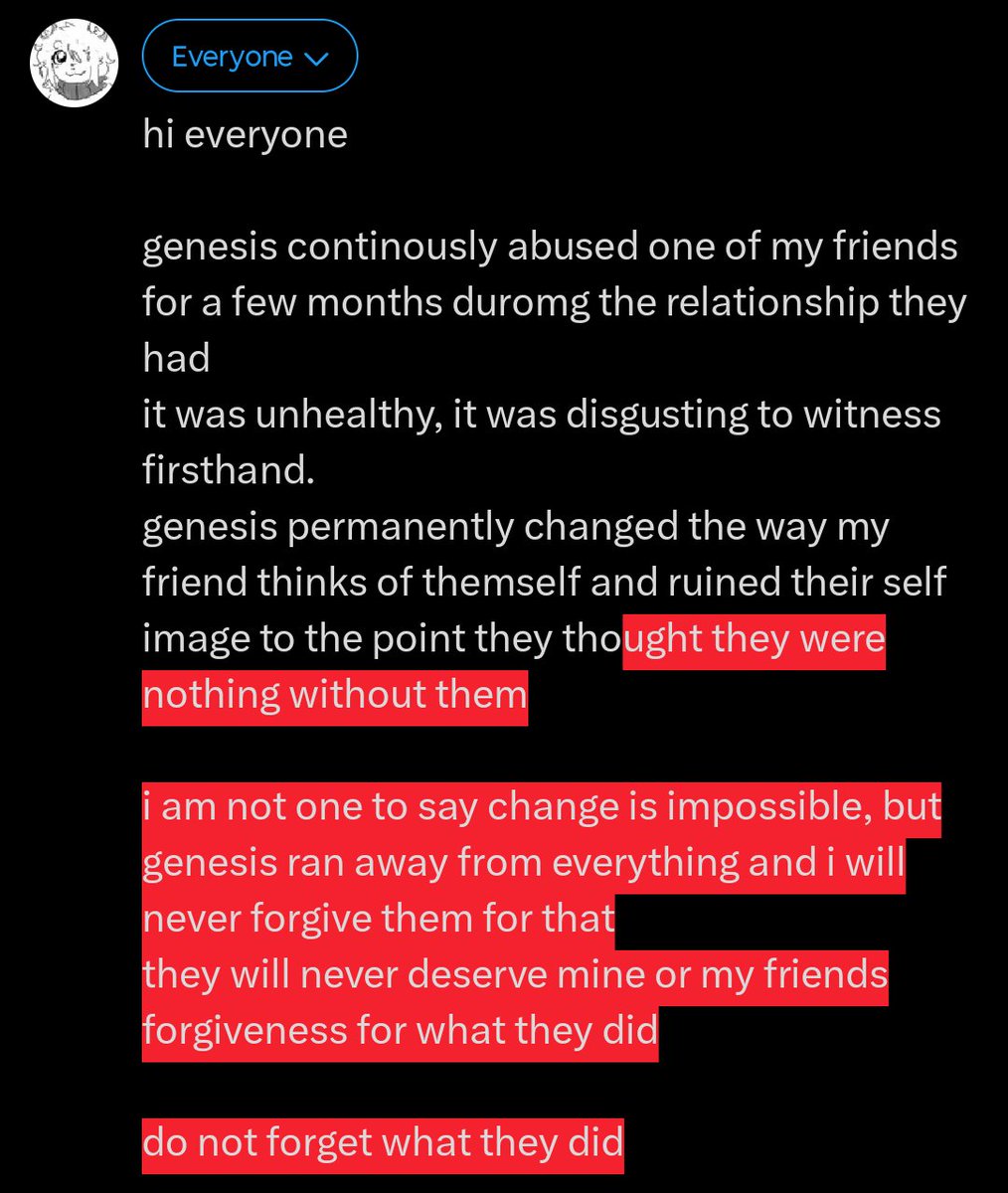 stoatgif's tweet image. #parodytwt #forsakenparody

i am not one to speak up on main, but i refuse to let this person resurface and live a normal life as if it didnt happen when theyve ruined other peoples lives.

my friend was not their only victim.