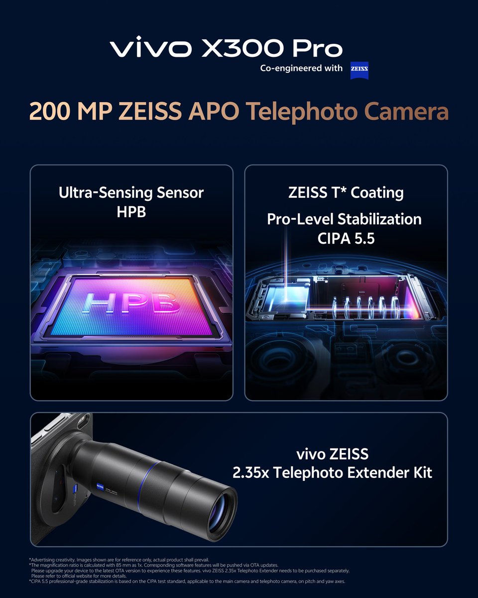 The Telephoto King is here! 📸
vivo launches the X300 Series in the Philippines with a 200MP ZEISS APO Telephoto Camera, Dimensity 9500, and big batteries.
X300: ₱67,999
X300 Pro: ₱77,999
#vivoX300Series #TelephotoKing #TechPH <a href="/vivo_phil/">vivo Philippines</a>