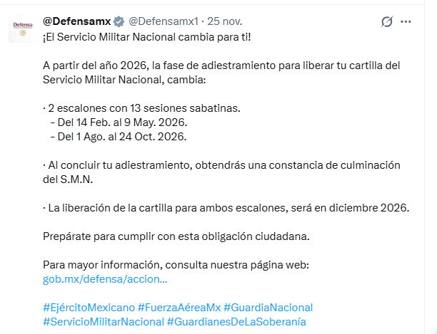 anonopshispano's tweet photo. ⚠️ SERVICIO MILITAR 2026 ENCIENDE SOSPECHAS EN REDES 🇲🇽🔥

En redes se está hablando fuerte: el nuevo SMN, con el desmesurado aumento de bolas blancas y adiestramiento más rígido, muchos lo ven como una militarización encubierta. A esto se suma la narrativa de que el régimen mantiene tolerancia (o peor) hacia los cárteles, lo que alimenta la idea de que están preparando a miles de jóvenes como reserva para proteger un sistema cada vez más cuestionado.

El miedo más repetido:
👉 que ante una posible intervención de EE. UU. contra los protegidos cárteles de @Claudiashein, el régimen termine usando a los jóvenes del SMN como carne de cañón, no para defender al país, sino para sostener el orden actual.

No hay pruebas, pero la conversación digital está encendida, desconfiada y en modo alerta máxima.

#️⃣ #SMN2026 #MéxicoEnAlerta #DebateNacional #NarcoEstado #PolíticaMx #OpiniónCiudadana #GeopolíticaMx #JuventudMx