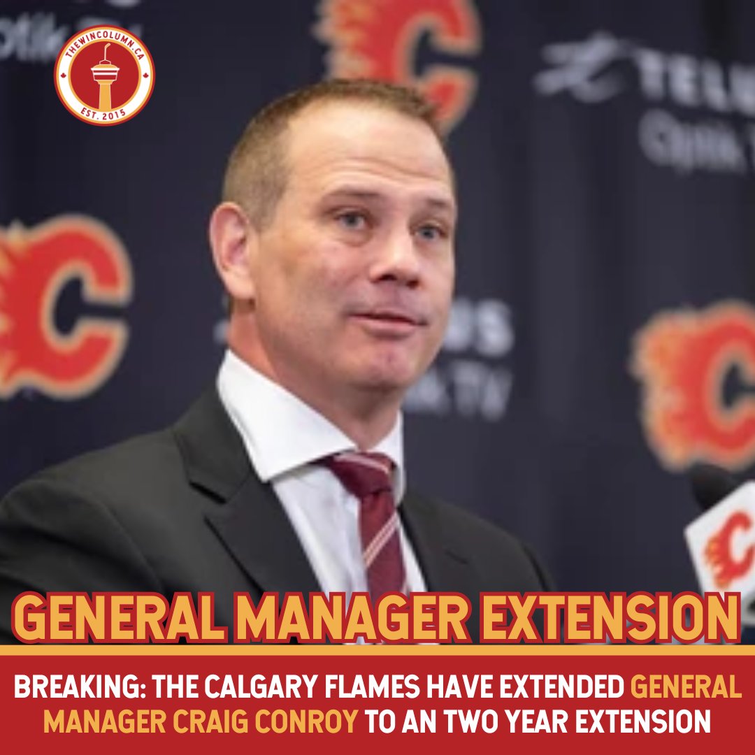 Per Eric Francis, the Calgary Flames have extended GM Craig Conroy to a two-year extension! #Flames