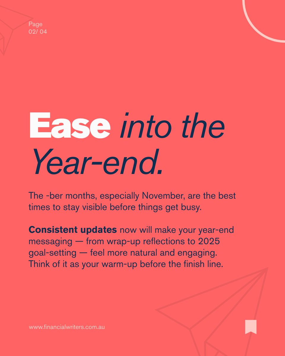 financelibrary's tweet image. In the last part of our series, we’re focusing on the year-end build up 📅
Staying present now helps your audience feel supported and keeps your message familiar as the busy season starts.

Find links to support your comms below 👇

#DigitalPresence #Marketing #ContentTips