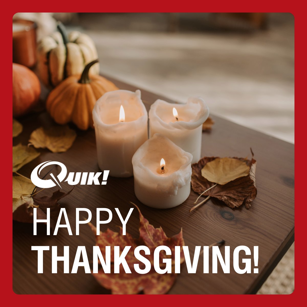 QuikForms's tweet image. Happy Thanksgiving! We’re incredibly grateful for our amazing clients, partners, and friends. Thank you for your continued support. Wishing you a safe, warm, and joyful holiday from the entire Quik! team.