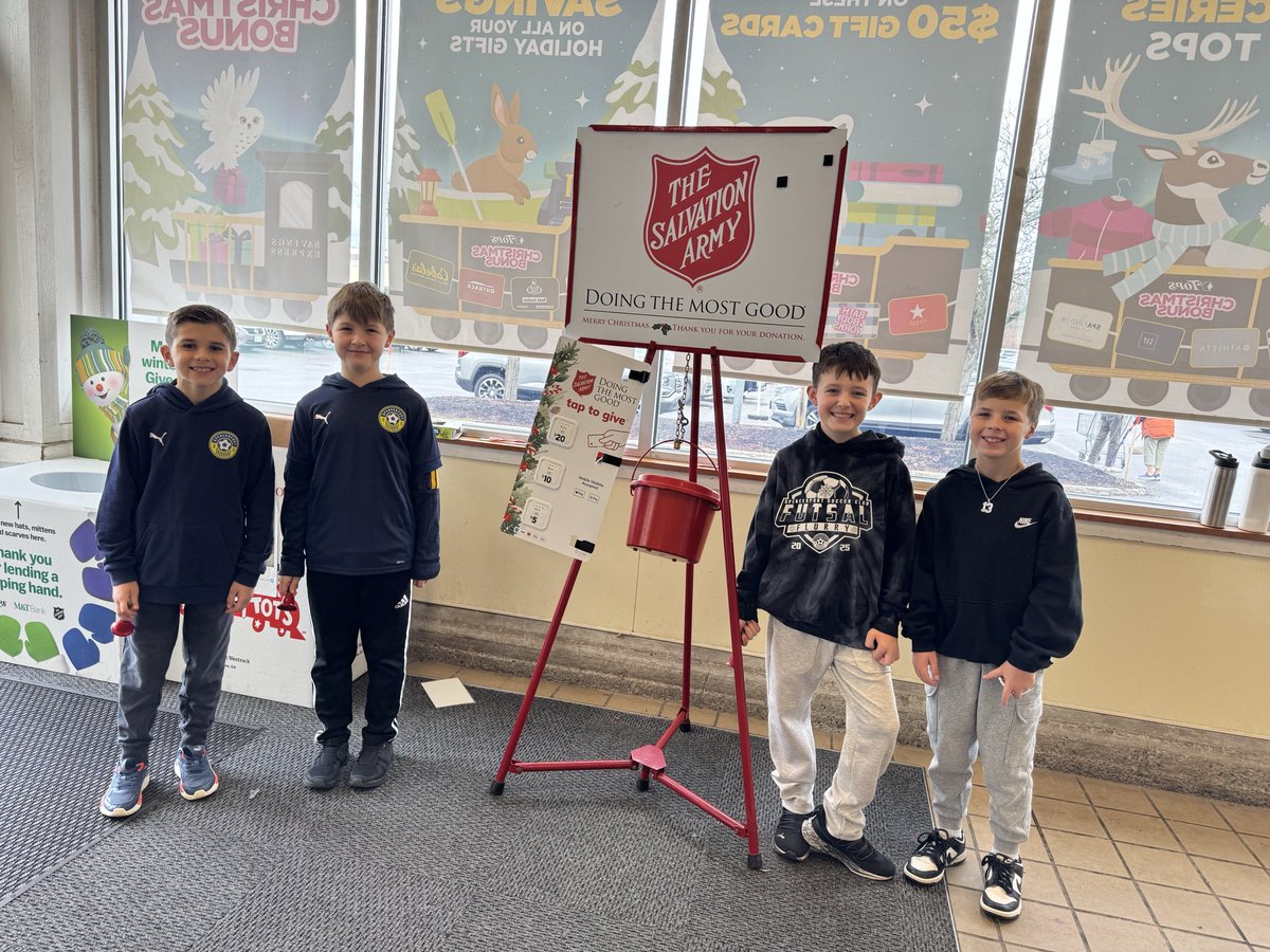 B2016 Gold team spent the morning Ringing the Bell in town!