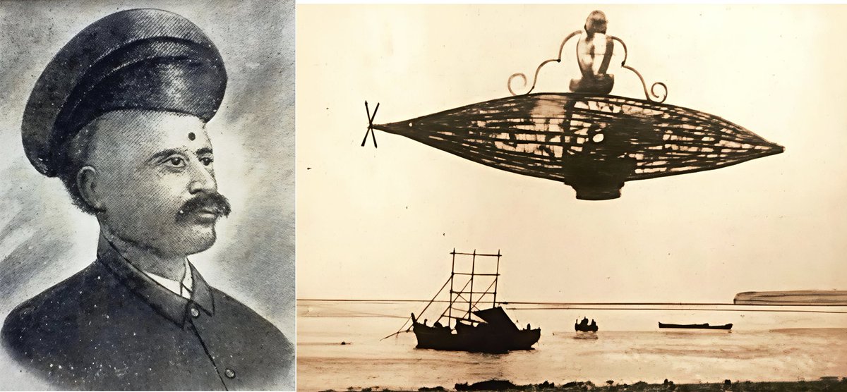 rekhadhamika's tweet photo. Shivkar Bapuji Talpade, India’s Forgotten Aviation Pioneer.

In 1895, long before the Wright Brothers entered history books, a quiet genius from Mumbai lifted India into the sky.

Shivkar Bapuji Talpade built and flew an unmanned aircraft named Marutsakha, inspired by ancient Vedic concepts of ion-propulsion.
Eyewitnesses at Chowpatty watched it rise nearly 1,500 feet, a moment that should’ve rewritten global aviation history.

But Talpade had no empire backing him.
No lobby.
No foreign historian to safeguard his legacy.

So history forgot him.
But truth doesn’t disappear, it waits.
And today, India remembers the man who touched the sky before the world. 🇮🇳
Talpade didn’t fail, we failed to tell his story.