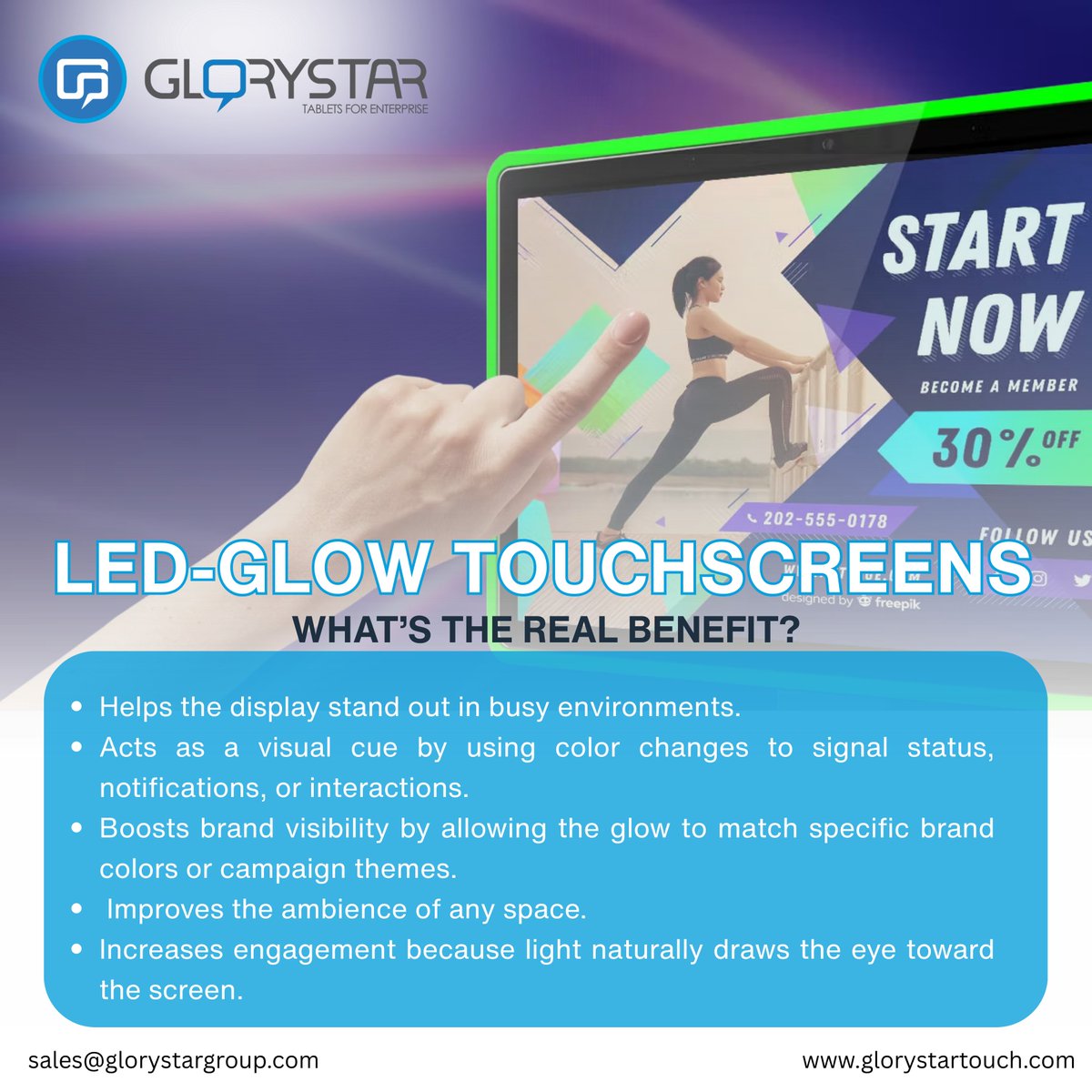 glorystartouch's tweet image. Nebula Glow is designed to shine in any environment.
Visit here to learn more:
glorystartouch.com/led-touchscreen
#LEDTouchscreen #TouchscreenSolutions #LEDDisplay #glorystartouch #Meetingroom