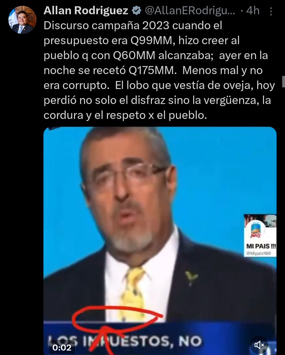 Hoy hay dos grandes diferencias, Allan;

1. El presupuesto que ustedes exigian no era para el país, era para el bolsillo de Miguel y de Giammattei.

2. La corrupción persiste porque las estructuras criminales enquistadas en las instituciones por el partido VAMOS siguen operando.