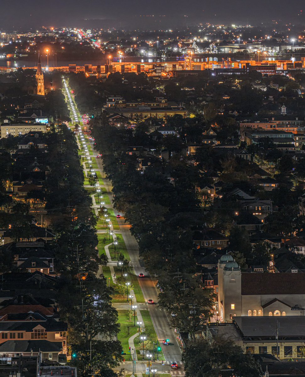 Napoleon avenue and the containers at the Port of New Orleans