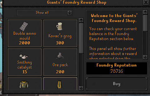 RandomCollectr's tweet image. 88-&amp;gt; 99 smithing a giant foundry's on #uim  #osrs