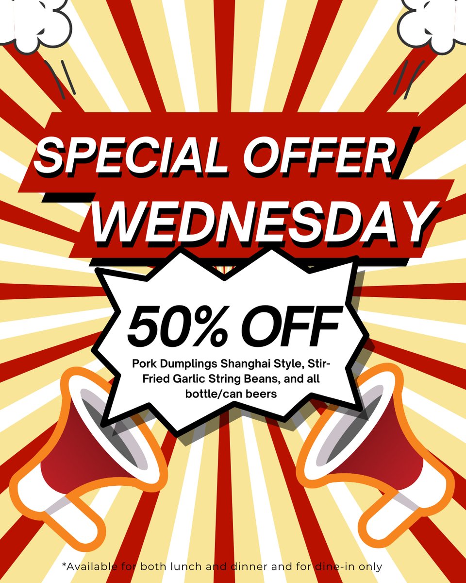 RedGingerDimSum's tweet image. Midweek cravings? Satisfy them for half the price! 🎉
Every Wednesday, get 50% off:
🥟 Pork Dumplings
🥢 Garlic String Beans
🍺 All bottled &amp;amp; canned beers
Only at Red Ginger — no reservations needed!
#AshevilleEats #RedGinger
