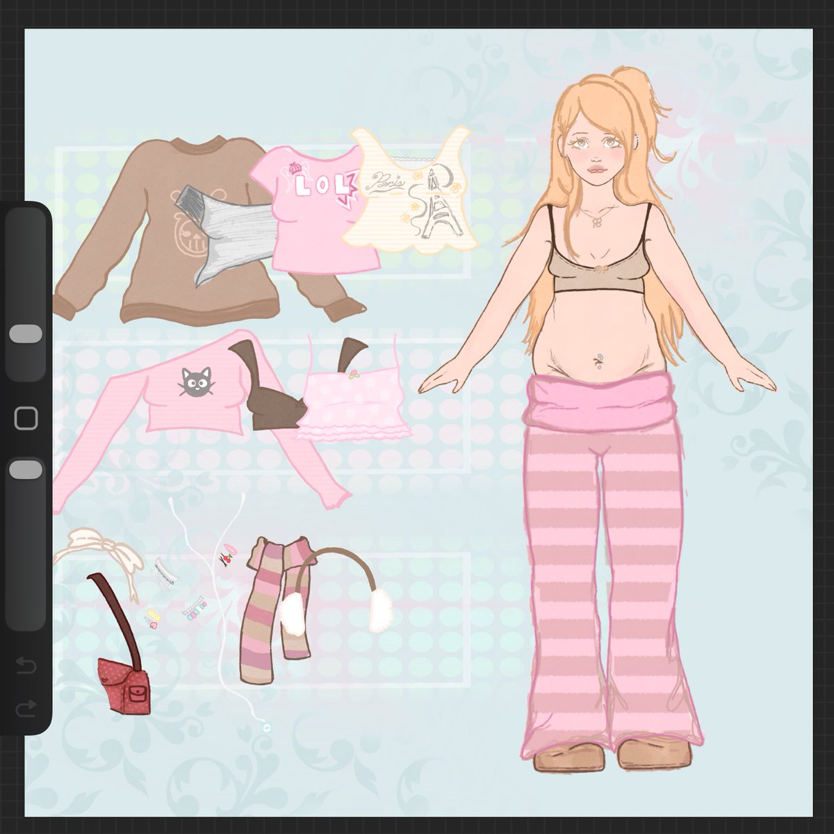 little wip…supposed to look like an old dress up game 🙈 i loved girls go games as a kid