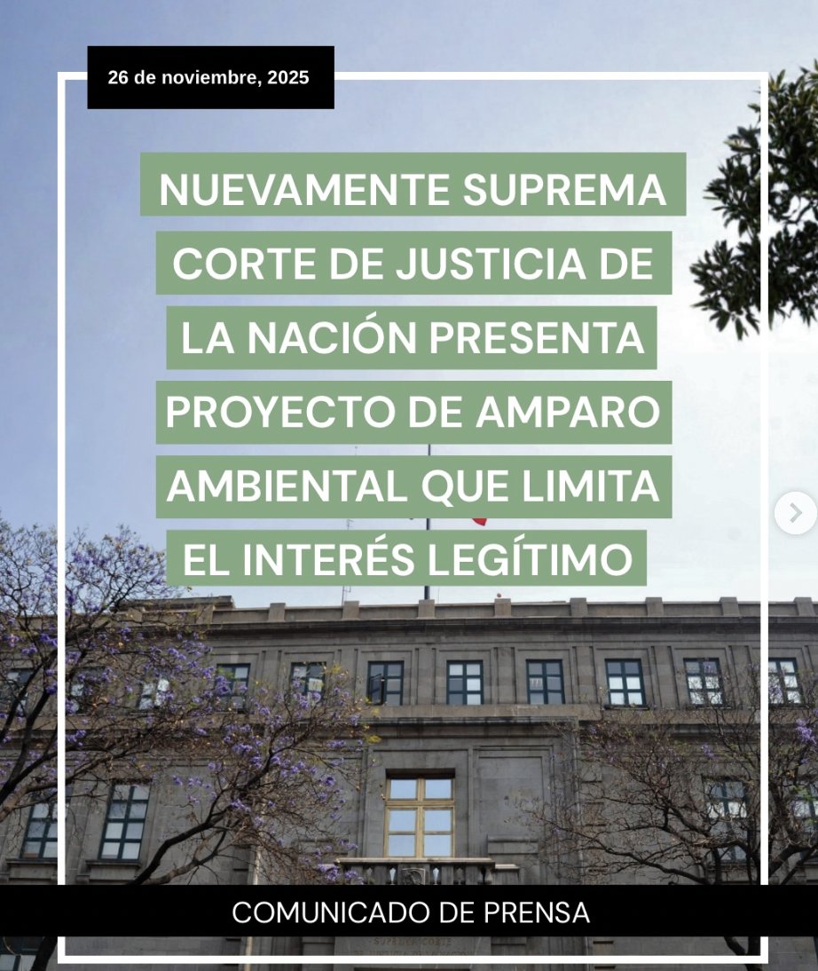 EspacioOsc's tweet image. 📢 #Comunicado 

Nuevamente la @SCJN presenta proyecta de amparo ambiental que limita el interés legítimo. 

Organizaciones ambientales, climáticas y de defensa de derechos solicitamos audiencia pública para ser escuchadas. 

🔗 nuestrofuturo.mx/proyecto-inter…