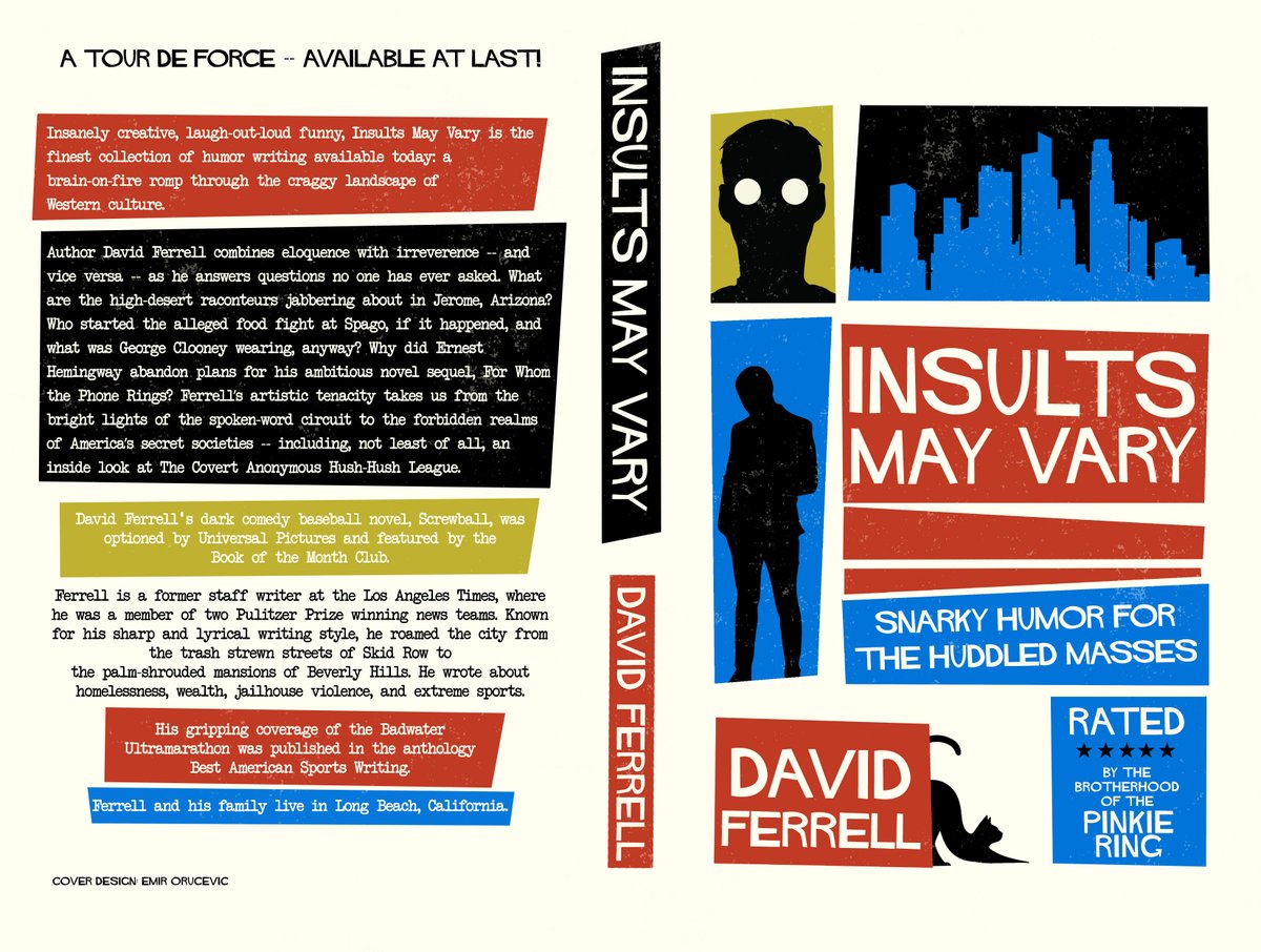 davidwferrell's tweet image. Like millions of us, I&apos;m fed up w/the lies, hypocrisy &amp;amp; incompetence of the Trump regime.  Let&apos;s hope #MAGA is dying. Meanwhile, I&apos;d like to humbly offer a temporary escape: my new humor collection, &quot;Insults May Vary,&quot; now on Amazon and elsewhere. Worth some laughs, I think!