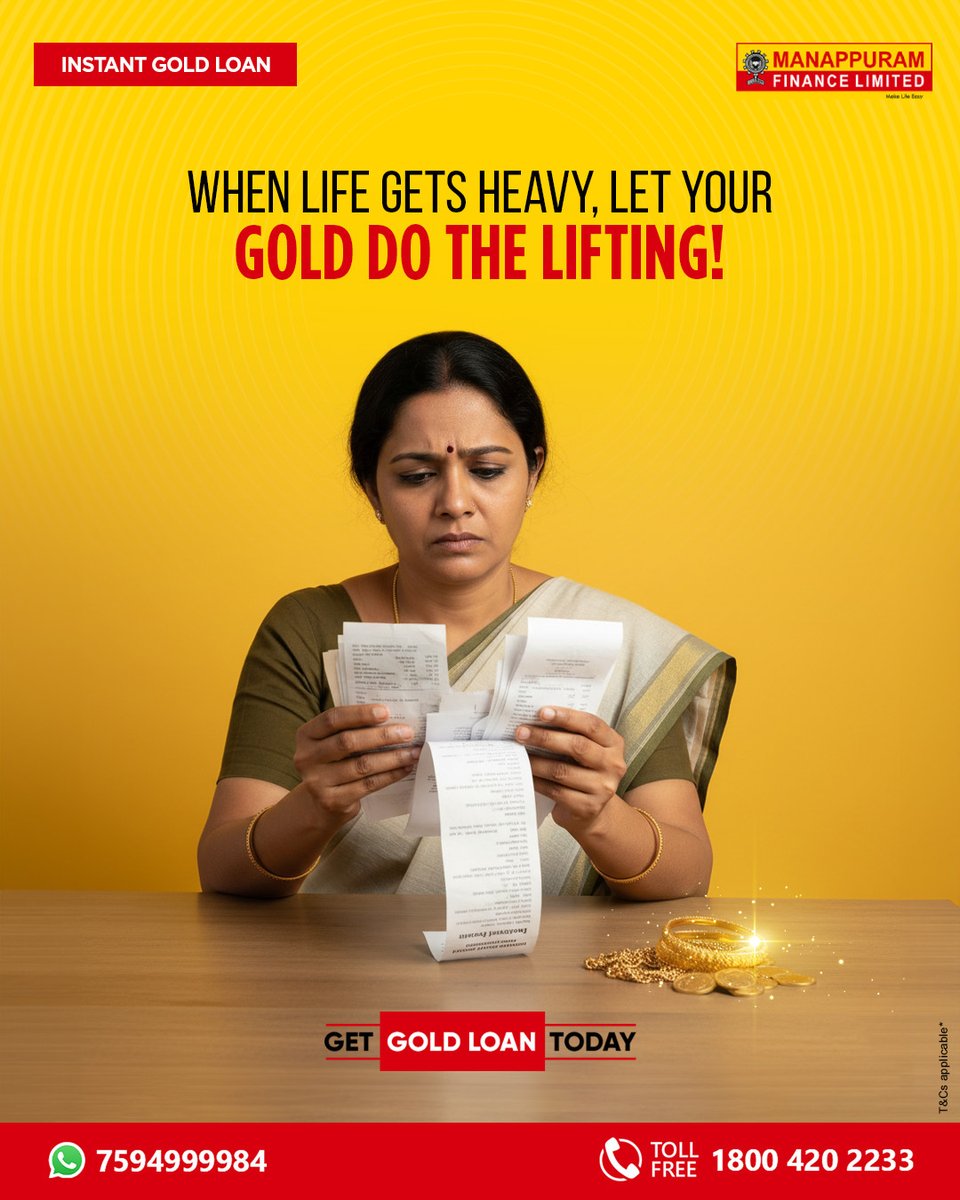 ManappuramMAFIL's tweet photo. Get Manappuram Instant Gold Loan in minutes and turn stress into relief.

Click here to apply for our gold loan: https://t.co/slbX3M3Nrm 

#ManappuramFinance #InstantGoldLoan #GoldThatWorks #FinancialFreedom #QuickAndTrusted #GoldToTheRescue https://t.co/sWCU7iwl61