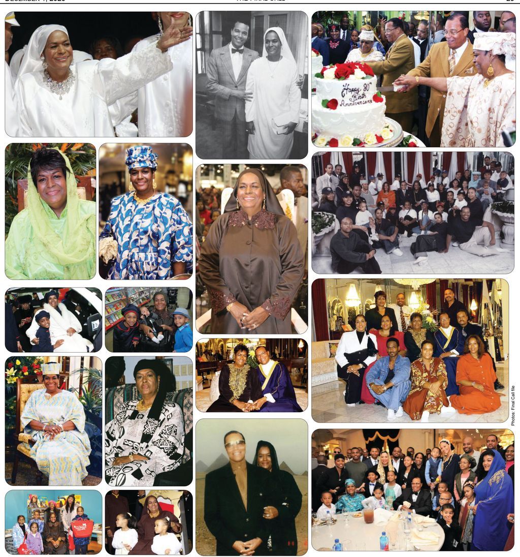 Reflections of gratitude for ‘The Mother of the Faithful’

"On behalf of the M.G.T. and G.C.C., we offer our deepest love and heartfelt gratitude to Mother Khadijah Farrakhan for her many years of tireless service, unwavering sacrifice, and steadfast love for our people. We are