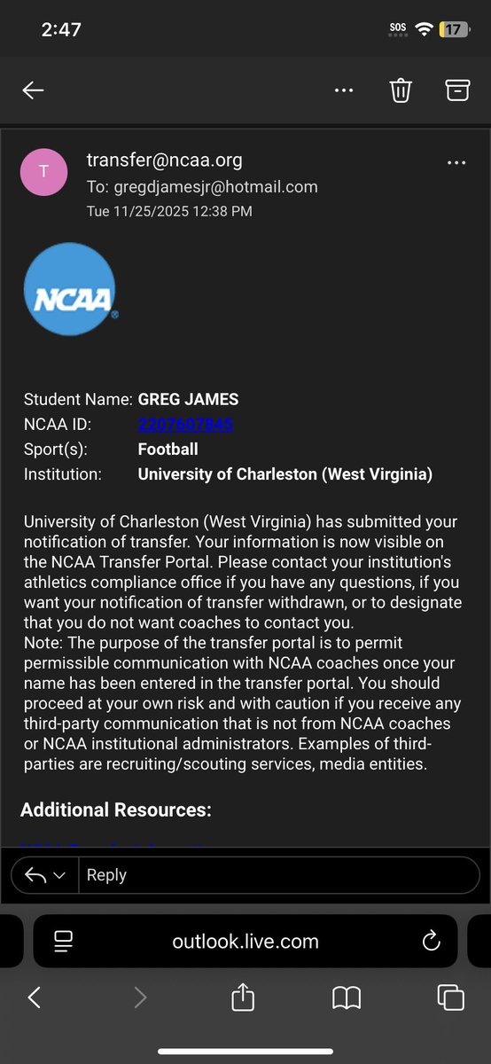 Gregory “ DJ” James TRANSFER ATHLETE tweet media