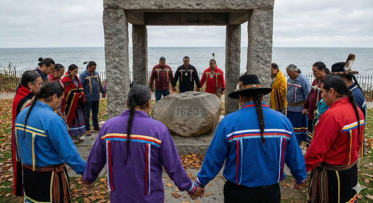 nativessoul1's tweet image. Most folks don’t know this, but many Native Americans don’t “celebrate” Thanksgiving the way the rest of the country does. For us, it’s a National Day of Mourning. It’s a time to honor our ancestors, remember the truth of what happened on this land, and hold space for all the....
