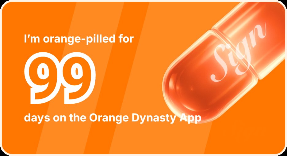 I've been Orange-Pilled and Seeing Signs for 99 days 👀🧡🐉.Join the app and be a better version of yourself!
orange.sign.global/app?user=1U4MF…