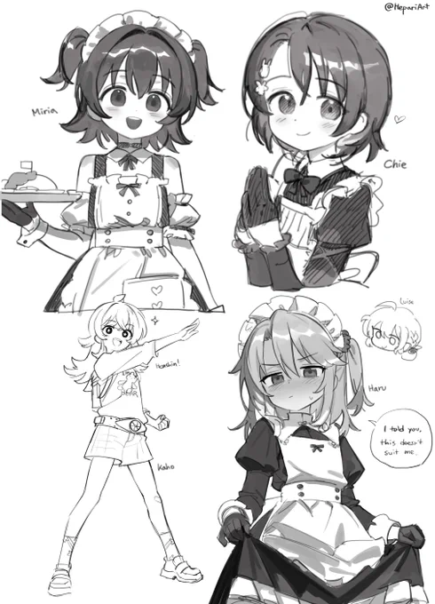 Practice doodles. Idolmaster U149 and Kaho 