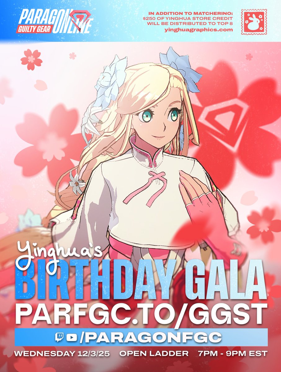 Next week <a href="/ParagonFGC/">Paragon</a> will be celebrating my birthday with a GGST bracket! $250 of store credit to split with all of top 8. Everyone who makes top 8 will at least get a piece of merch from me, covered by PAR. Hope to see you there! 🎂