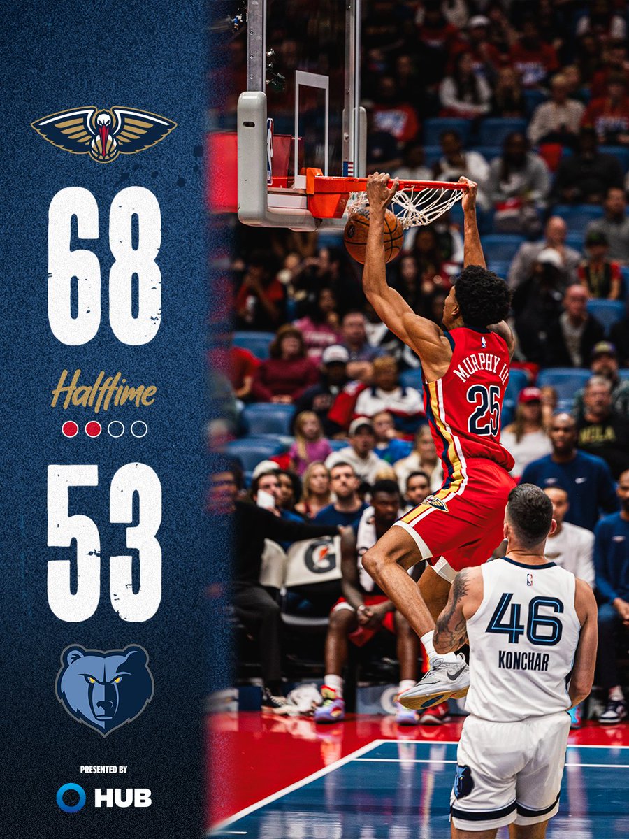 at half 😤
#Pelicans | @HUBInsurance