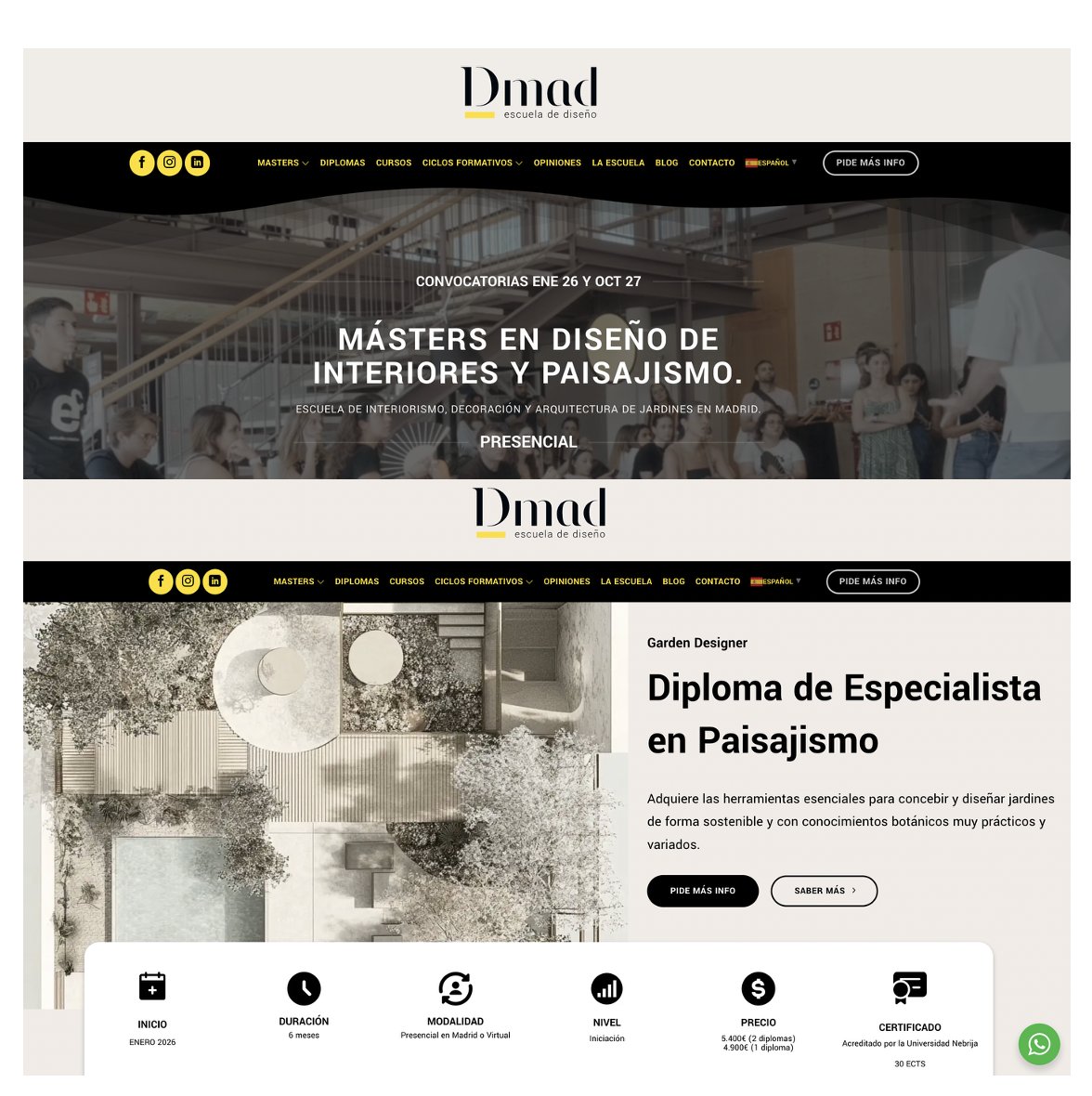evo_a_lab's tweet image. Honored to be invited by DMAD Madrid to teach 2 modules in their 2026 Landscape &amp;amp; Garden Design Specialization Diploma:
New Approaches for Sustainable Cities
Developing Projects in a Public Garden
Grateful and excited for this opportunity. #LandscapeArchitecture #GardenDesign