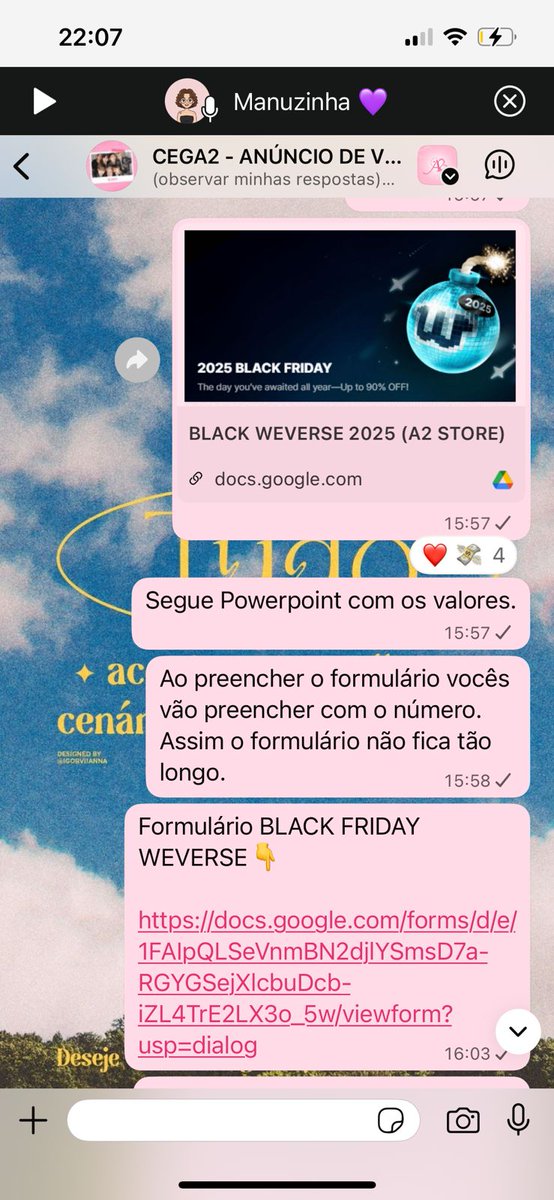 A2CEGs's tweet photo. quem vende casualmente, fiquem em alerta.

Tudo começou quando eu lancei a CEG da Black Friday do Weverse. Primeiro, disponibilizei um arquivo em PowerPoint com imagens e numeração dos itens, por serem muitos, para que pudessem ir olhando e anotando os números dos itens + https://t.co/RPGWCoYCVf