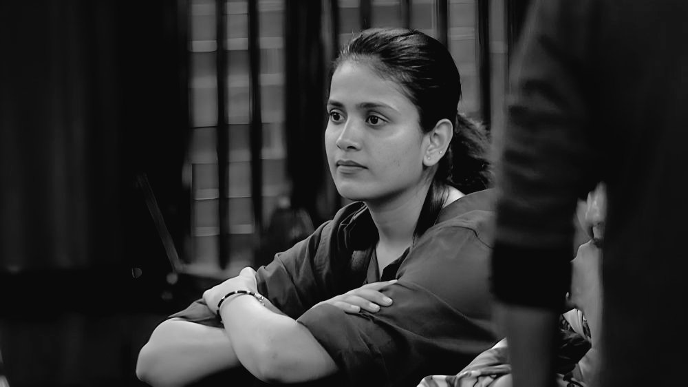 TeluguCinema27's tweet photo. Her eyes - story that no words can match, full of strength, grace, and charm. Her beauty is not just in her looks, but in the way she carries herself with confidence and purity, steals the entire show effortlessly, all attention toward her without even trying.♥️ 
#BiggBossTelugu9 https://t.co/SFf9nY5VSZ