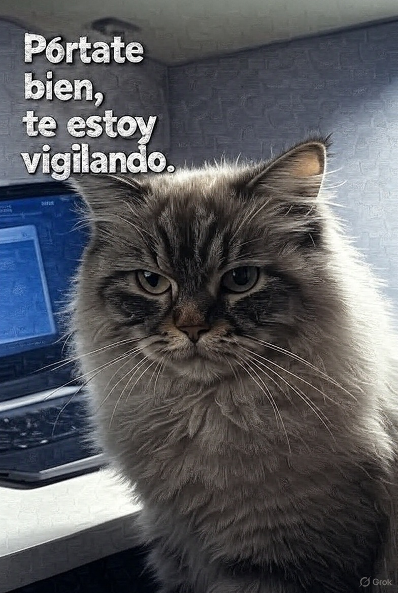 Espesolar's tweet photo. Mi gato mirándome trabajar como si fuera mi jefe. 😼 Probé una IA, https://t.co/XGM3N7gRPf, que convierte textos y PDFs en infografías en segundos, y ahora él cree que soy más eficiente gracias a su supervisión. 📷
#Gatitos #HumorGatuno #AI #AItools https://t.co/ioJYU85neA