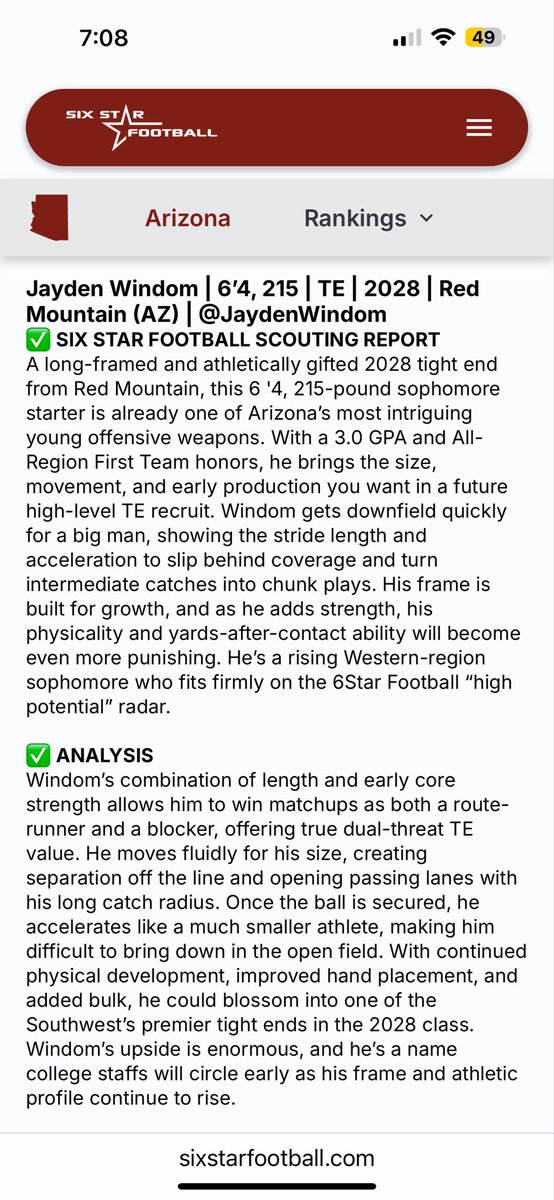 JaydenWindom's tweet photo. Thank you 🙏🏾 @sixstarfootball 
@CoachEndersRMHS 
@RedMtnFootball @RedMountainHS 
@CodyTCameron @JUSTCHILLY
@CoachJoeCox @CoachMohns
@MarkMcClune https://t.co/FYfp0Eab8F