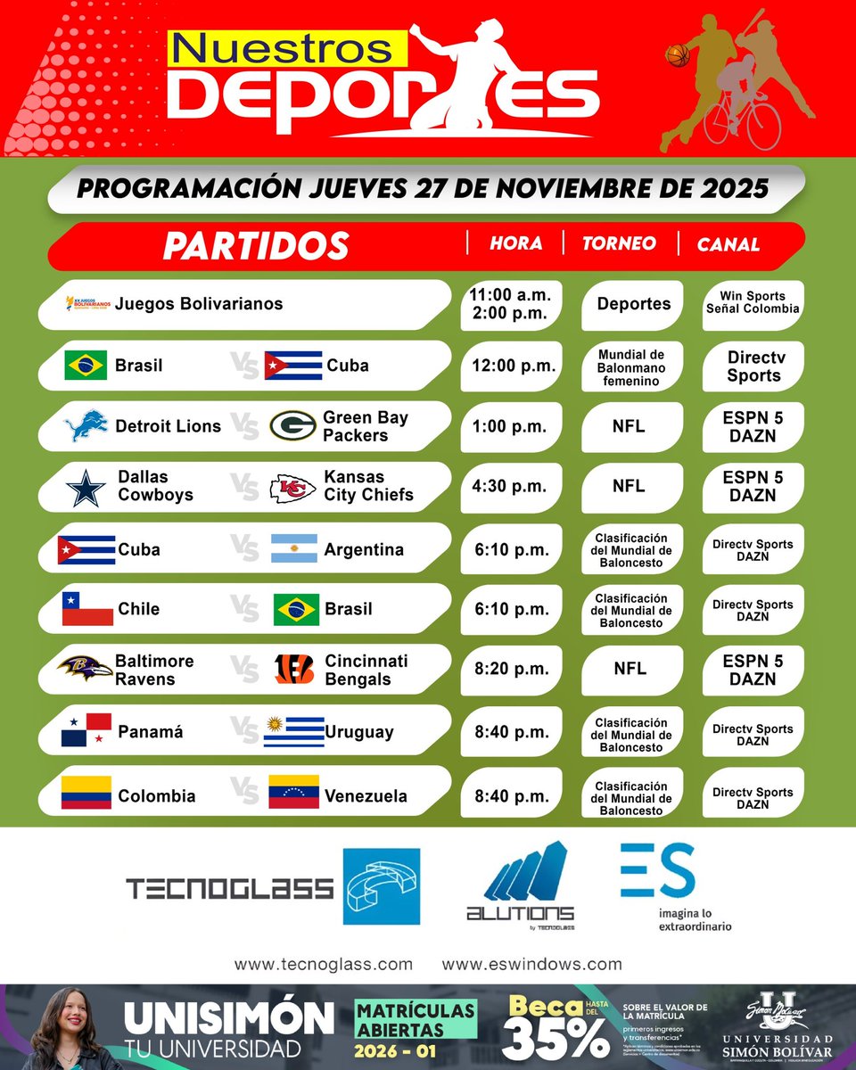 nuestrosdporte2's tweet image. #Programación deportiva del jueves