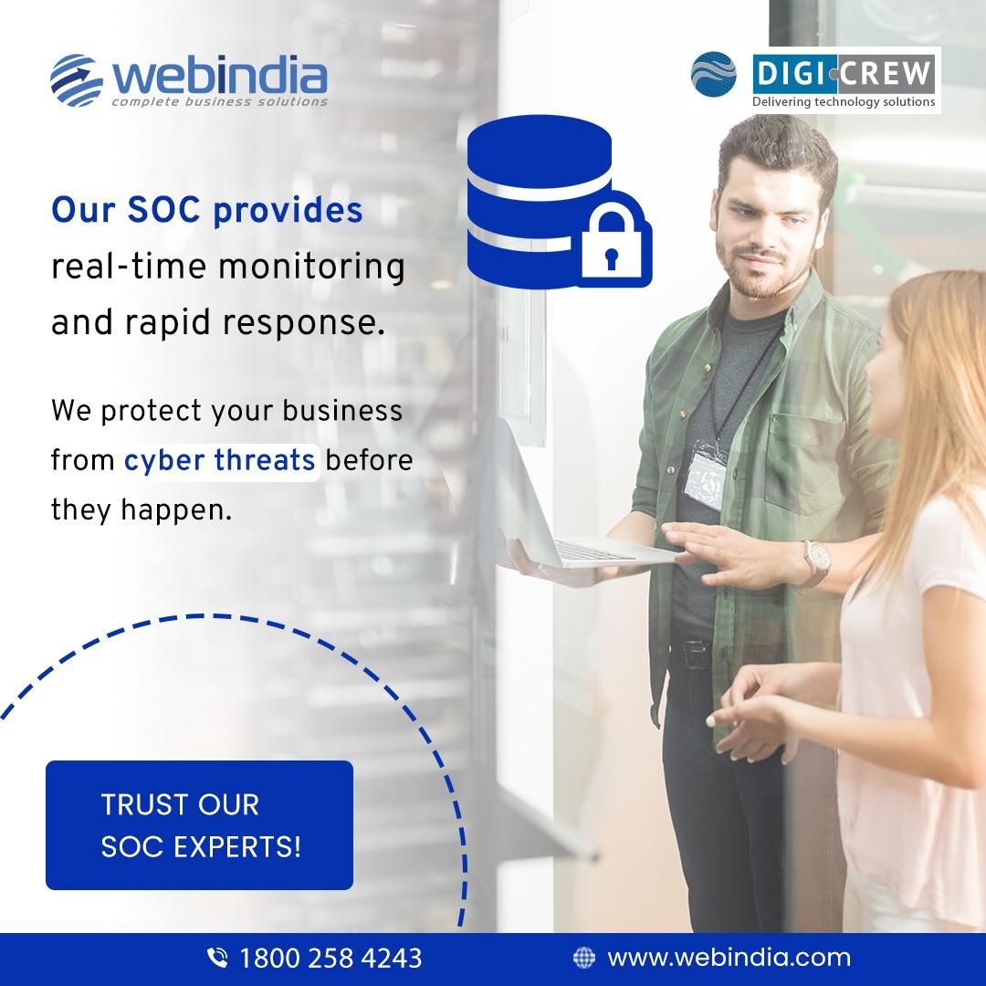 webindiaservice's tweet image. Our SOC experts monitor, detect, and address security incidents in real time, giving you a fortified digital environment to support uninterrupted business operations.
#securityoperations #securityoperationscenter #securityoperation #webindia #digicrew