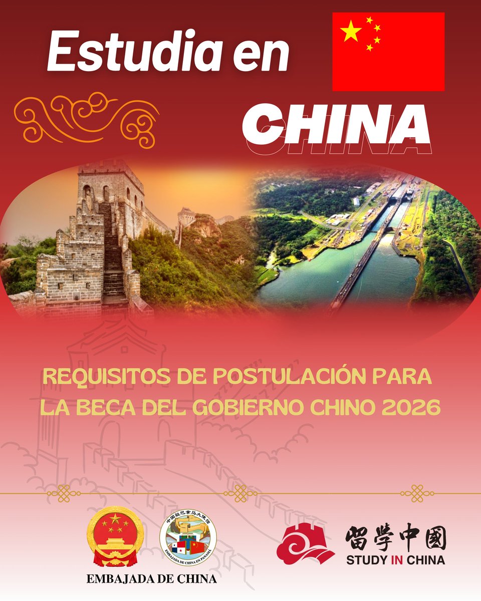 EmbChinaPa's tweet image. ¡Ya se lanzó la convocatoria de las Becas del Gobierno Chino 2026! 🎓🇨🇳 Invitamos a los estudiantes interesados a leer atentamente los requisitos y realizar su inscripción a tiempo 👇