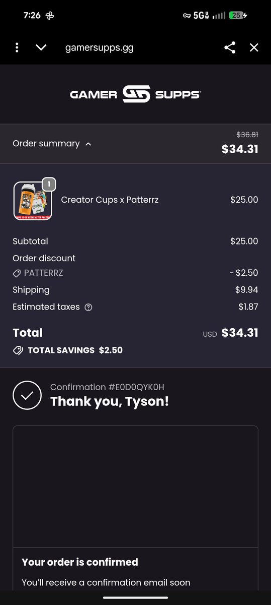 tysnkole6's tweet photo. @Patterrz had to cop the cup 💪 https://t.co/9cw7cXckaS