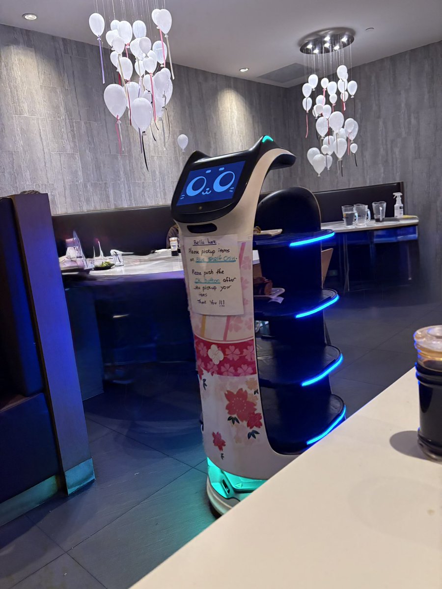 NeffyLovesErgo's tweet image. Went out for dinner with one of the girly pops today ✨ The food was great but the robot was better! 🥹💕