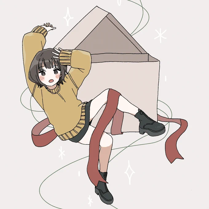冬の過去絵〜 2020年に描いたものなんだけど、今でもお気に入り! デジタルに不慣れで、線画をボールペンで描いてスキャンして色塗ってた〜!なつかしい