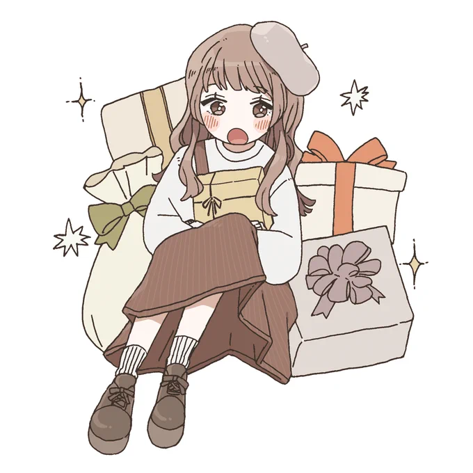 冬の過去絵〜 2020年に描いたものなんだけど、今でもお気に入り! デジタルに不慣れで、線画をボールペンで描いてスキャンして色塗ってた〜!なつかしい