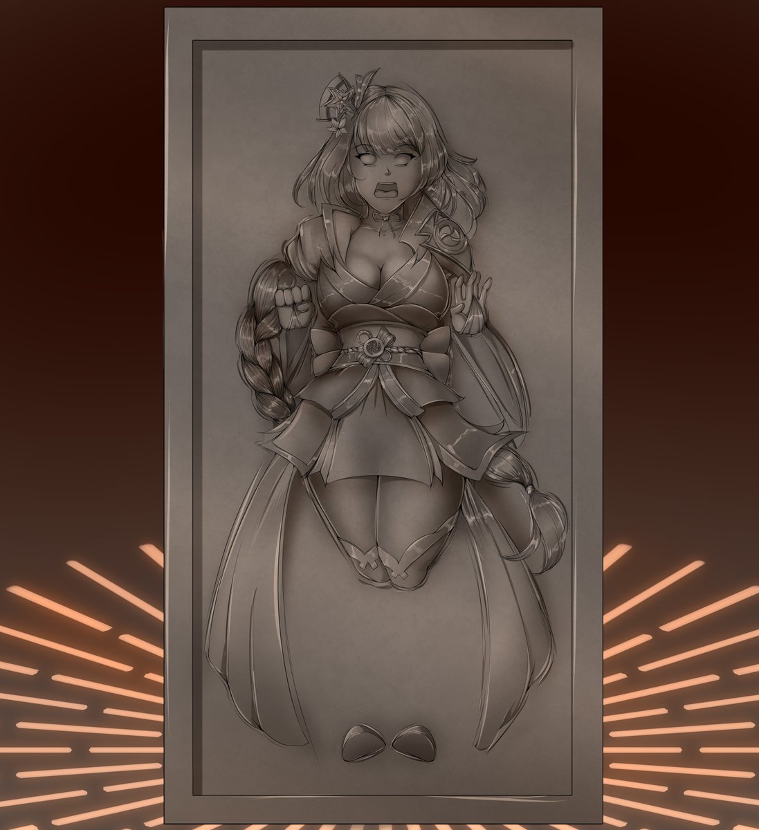 YCH Comm: Shogun Raiden carbonited freezing

thank you so much thelycan95 <3