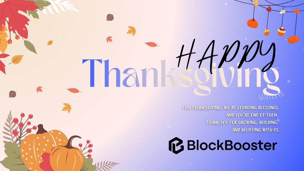 ✨ Wishing all our Blockbooster friends and family a very Happy Thanksgiving!

Here’s to another incredible year ahead, and heartfelt gratitude to all the amazing people and partners we’ve had the privilege to meet and build with along the way.

Truly thankful for this journey