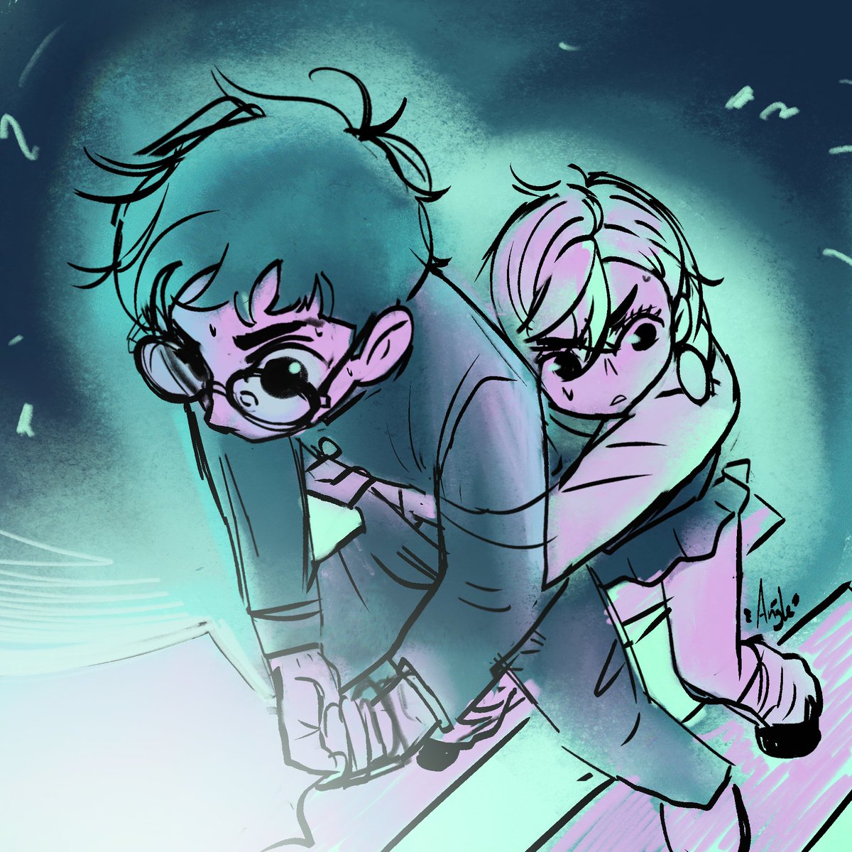 I forgot to post this!! 
The angle was crazy to draw but very fun! 
#ダンダダン