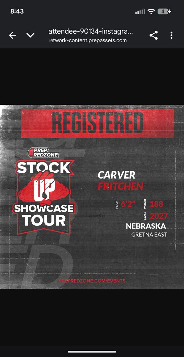 Excited to be at the <a href="/PrepRedzoneNE/">Prep Redzone Nebraska</a> camp this Sunday! Ready to compete! 
<a href="/PRZ_OscarG/">Oscar Galindo</a> <a href="/CoachHaberman/">Coach Haberman</a> <a href="/GriffFootball/">Gretna East Football</a> <a href="/GE_Football_Rec/">Gretna East Football Recruiting</a> <a href="/NebrPrepRedZone/">Chris Christiansen | Prep Scout 🏈 & ⚾️</a>